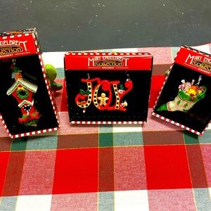 Group of 3 Mary Engelbreit ornaments.